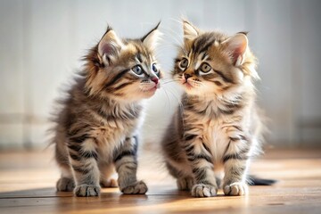 Obraz premium Playful Kittens: Adorable Siblings Engaging in Fun Games