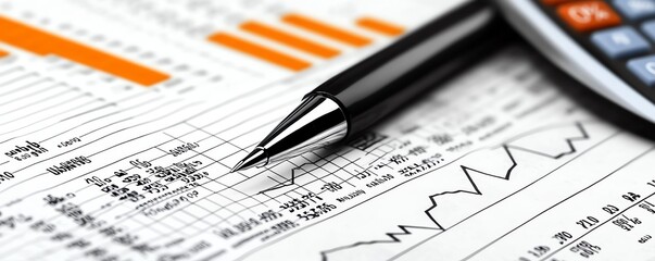 A modern financial data analysis concept showcasing detailed financial reports and statements, highlighting business fundamentals and portfolio diversification strategies