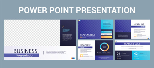 Obraz premium Modern presentation slide templates. Infographic elements template set for web, print, annual report brochure, business flyer leaflet marketing and advertising template. Vector Illustration.