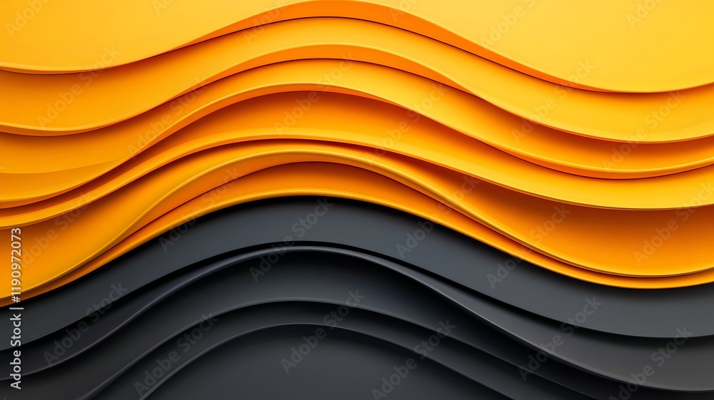 Poster smooth 3d layered waves with subtle shadows and clean copy space for digital