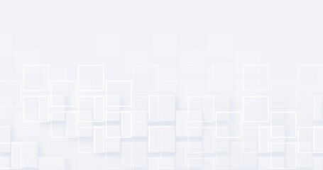 White luxury background with grey shadow squares. Light elegant dynamic abstract BG. Trendy geometric neumorphism. Universal minimal 3d sale modern backdrop. Amazing deluxe business template