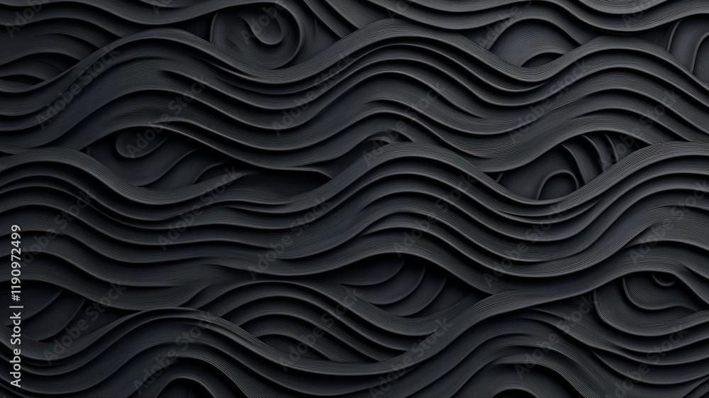Aufkleber mesmerizing monochromatic wave patterns in sleek 3d for professional design