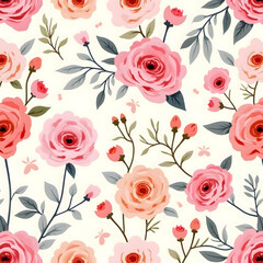 Seamless pattern of sweet flower