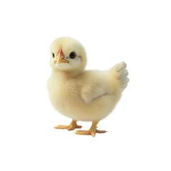 Adorable Fluffy Baby Chick on White Background
