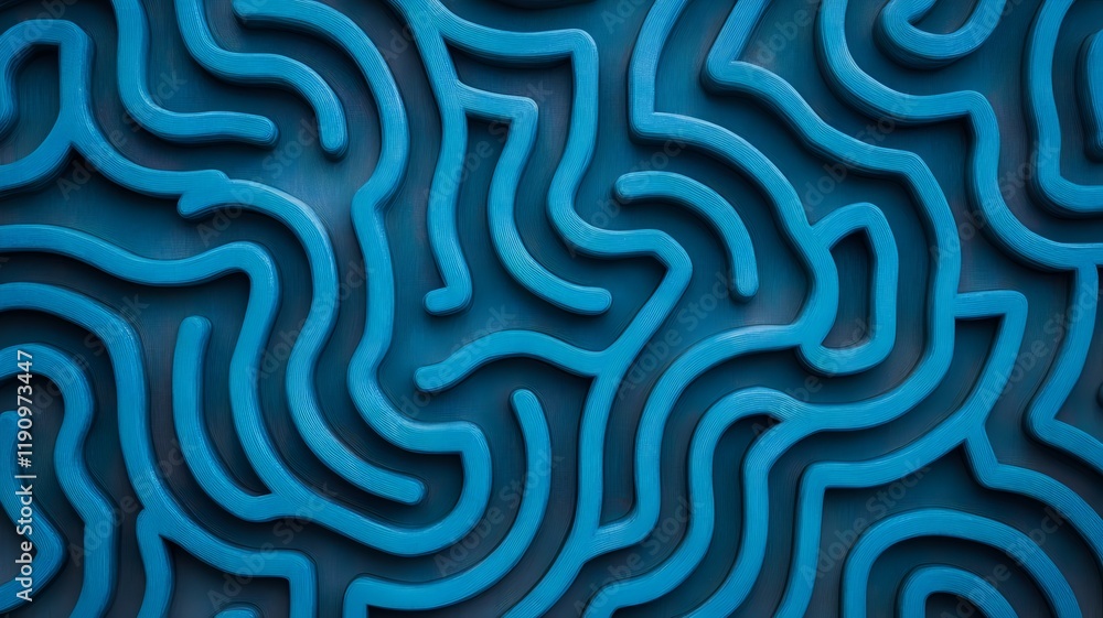 Poster transparent maze with light dynamics and symmetrical curves
