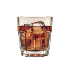 Refreshing Whiskey on the Rocks in a Crystal Glass