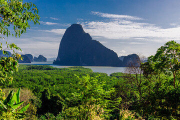 The natural background of Phang Nga Bay or from the Samet Nang Chee viewpoint, a world-famous...