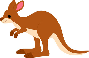 kangaroo cartoon character bend down illustration 