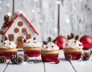 christmas cookies on a wooden table