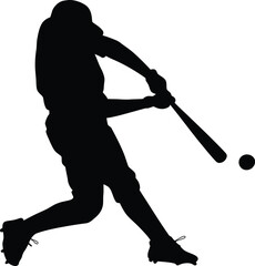 Baseball player premium silhouette vector template