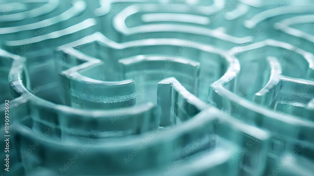 Poster captivating glass labyrinth reflecting mesmerizing patterns of light and texture