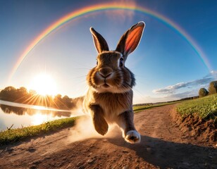 easter bunny in the field