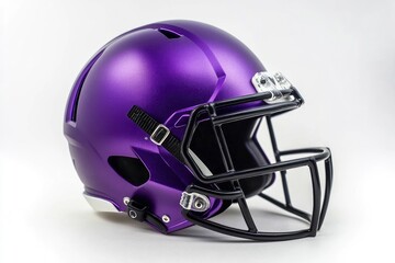 Fototapeta premium Helmet to practice American football in purple on a white background 