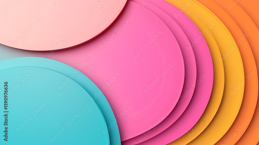 Poster vibrant gradient circular composition on clean background - innovative 3d concept