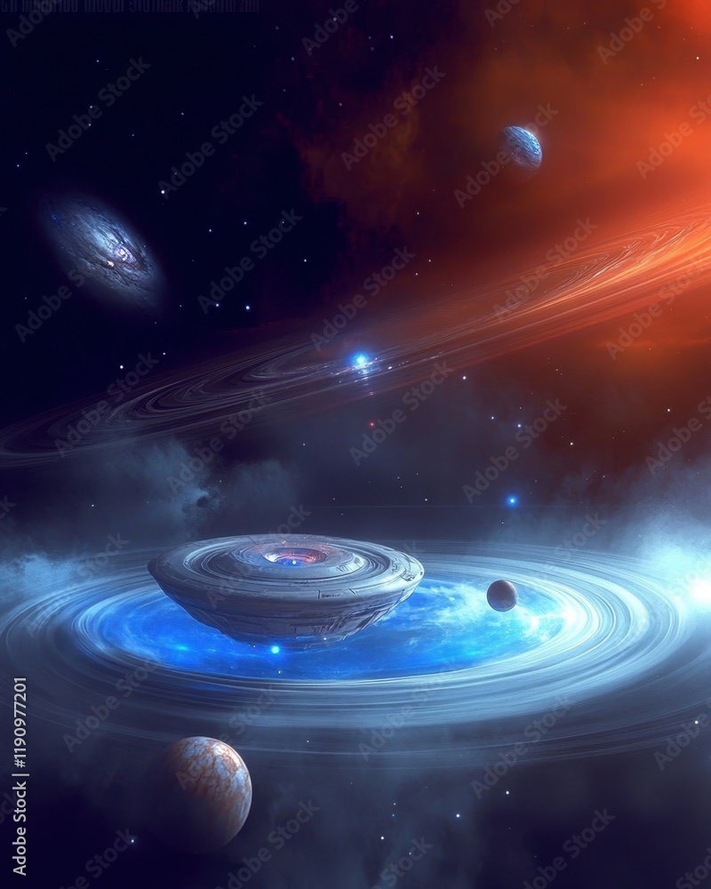 Poster Waking up on the Edge of the Galaxy in a Realm of Cosmic Wonders and Starry Dreams