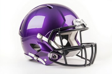 Fototapeta premium Helmet to practice American football in purple on a white background 
