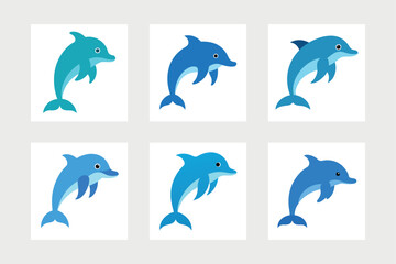Fototapeta premium Bottlenose dolphin vector art illustration.