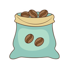 coffee bean sack vector icon, coffee bean sack vector illustration - simple illustration of coffee bean sack, perfect for logos and iconscoffee bean sack 