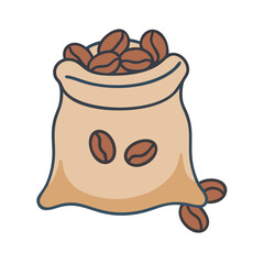 coffee bean sack vector icon, coffee bean sack vector illustration - simple illustration of coffee bean sack, perfect for logos and iconscoffee bean sack 