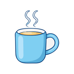 coffee mug with steam vector icon, coffee mug with steam vector illustration - simple illustration of coffee mug with steam, perfect for logos and iconscoffee mug with steam 