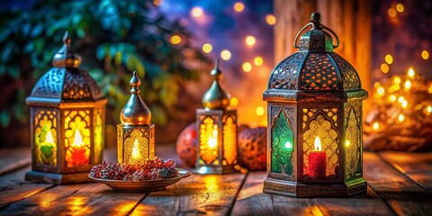 Obraz premium Ramadan Kareem 2029: Vintage Festive Design - Stock Photo