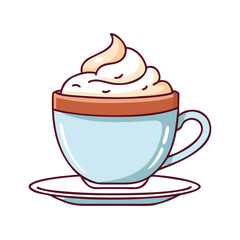 coffee with whipped cream vector icon, coffee with whipped cream vector illustration - simple illustration of coffee with whipped cream, perfect for logos and iconscoffee with whipped cream 