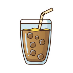 iced coffee vector icon, iced coffee vector illustration - simple illustration of iced coffee, perfect for logos and iconsiced coffee 