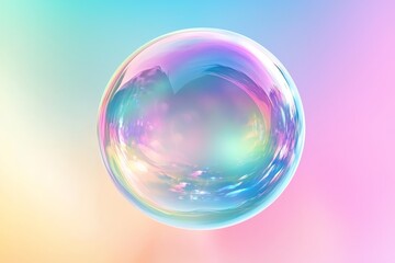 Obraz premium Iridescent Bubble Digital Art, Pastel Sphere, Abstract Concept, Bubble Wallpaper Bubble, Abstract art