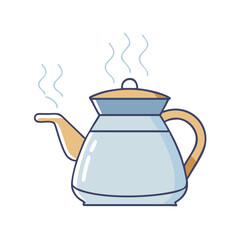 steaming coffee pot vector icon, steaming coffee pot vector illustration - simple illustration of steaming coffee pot, perfect for logos and iconssteaming coffee pot 