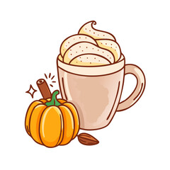 pumpkin spice latte vector icon, pumpkin spice latte vector illustration - simple illustration of pumpkin spice latte, perfect for logos and iconspumpkin spice latte 