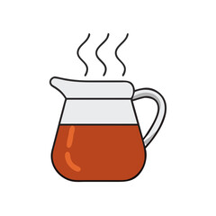 steaming coffee pot vector icon, steaming coffee pot vector illustration - simple illustration of steaming coffee pot, perfect for logos and iconssteaming coffee pot 