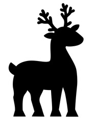 Fototapeta premium Deer, horned wild animal - vector silhouette for logo, pictogram or stencil. Deer silhouette for laser cutting
