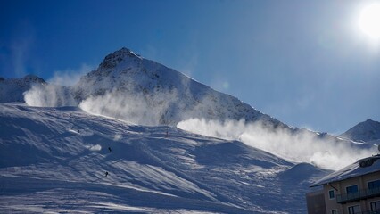 snow covered mountains