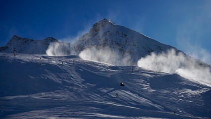 snow covered mountains