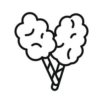 black and white cotton candy icon clip art preview