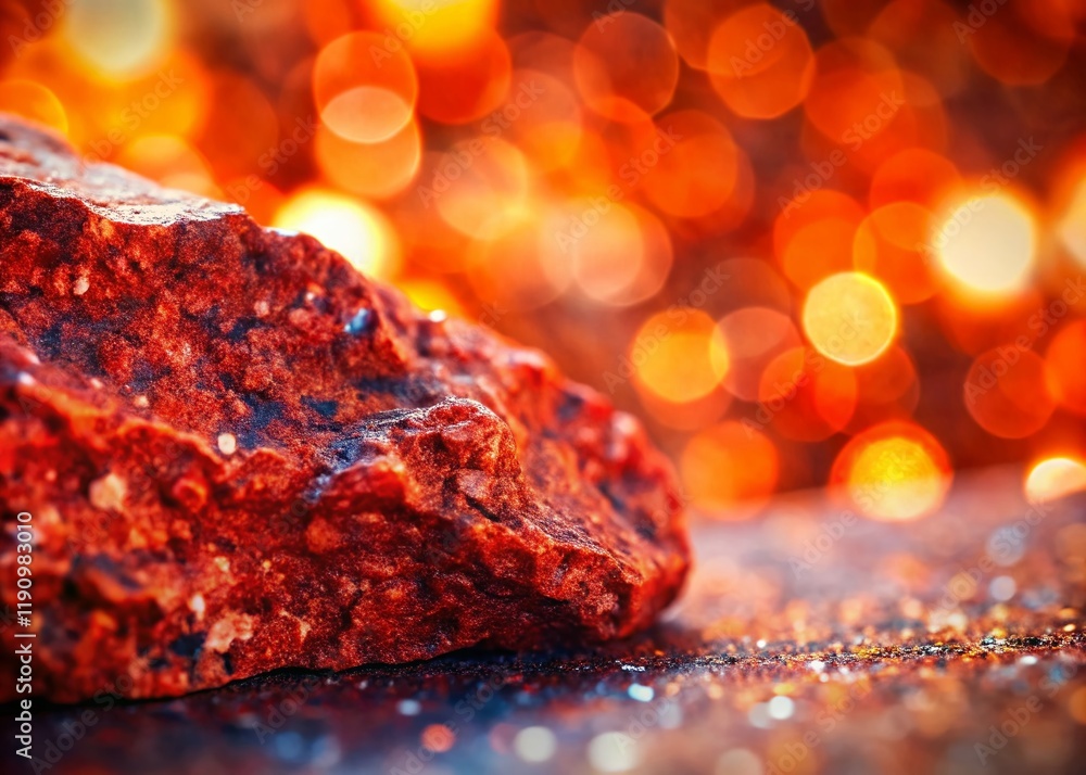 Aufkleber red granite texture background with bokeh effect - abstract stone surface