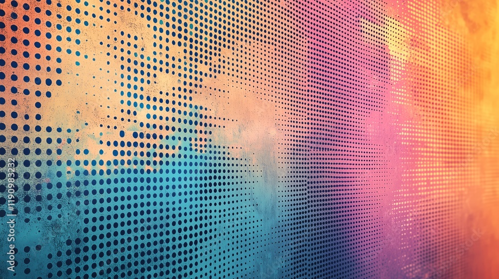 Poster abstract colorful background with dots and grunge texture design