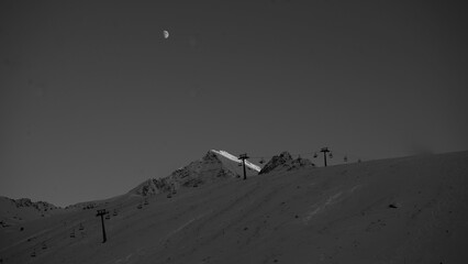 half moon over the mountain