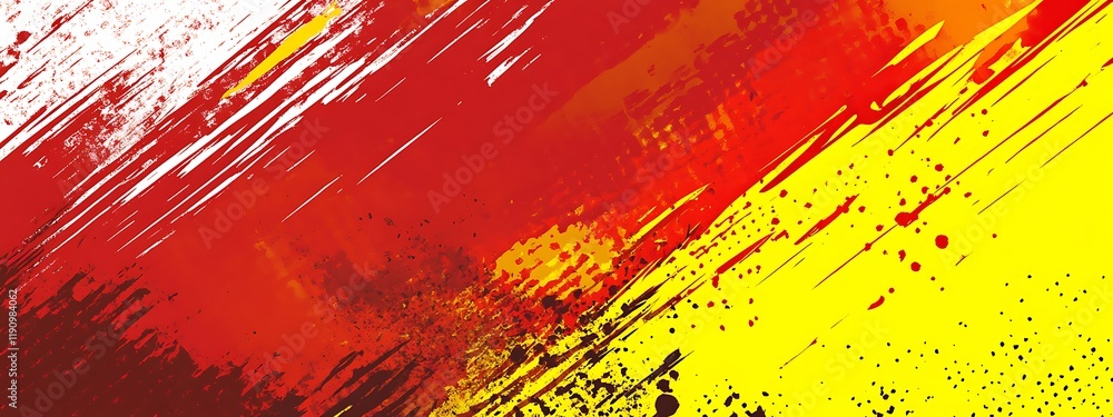 Aufkleber red and yellow abstract brushstrokes background for design projects