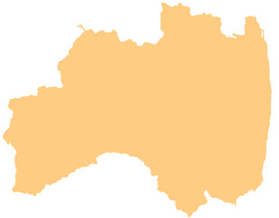 福島県　地図　オレンジ　イラスト