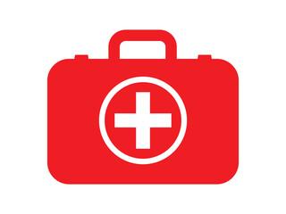 first aid kid box icon. medical briefcase icon. medical bag icon. healthcare symbol. medical case icon. vector illustration on transparent background.