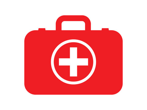 first aid kid box icon. medical briefcase icon. medical bag icon. healthcare symbol. medical case icon. vector illustration on transparent background.