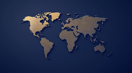 Naklejka premium Global connectivity world map visualization digital art global environment aerial view geographical concept