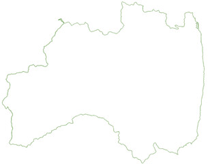 福島県　地図　白　イラスト