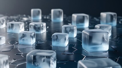 icecubes isolated on black background, icecubes texture, icecubes wallpaper, Generative ai