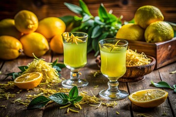 Refreshing Limoncello: Rustic Italian Lemon Liqueur with Zest