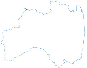 福島県　地図　白　イラスト