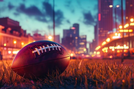 New Orleans, Louisiana, USA. May 22, 2024. A ball for the Super Bowl LIX. The upcoming American football championship game of the National Football League.
