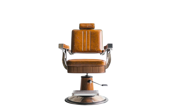 Barber chair on transparent or white background,png