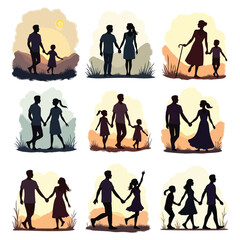 Multiple silhouettes of a couple Romantic couples Couple People, art vector silhouette design Couple People, art vector silhouette design cupol silhouette 

  